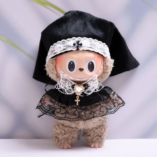 Only clothes] the first and second generation of labubu pendant Gothic little girl skirt vinyl Labubu baby clothes