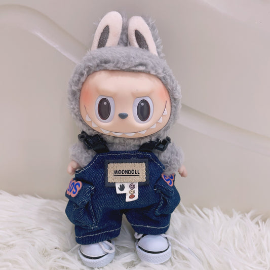 Labubu Doll Overalls Outfit Set for 17cm Vinyl Doll