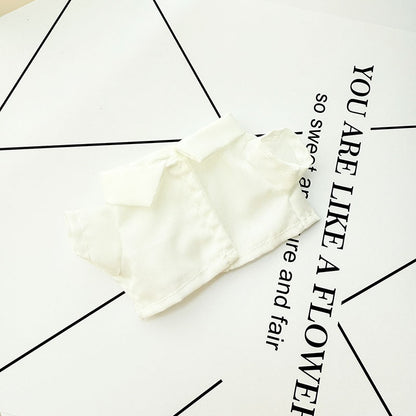 Clothes Only] 17cm Pendant Labubu Clothes Cat t Camellia Straw Hat Suit Labubu Doll Clothes