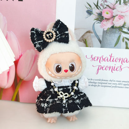 Labubu Doll Outfit Set - 4-Piece Skirt & Accessories for 15-17cm Vinyl Doll