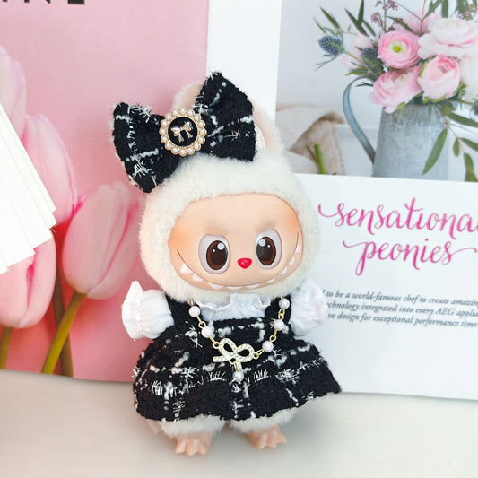 Labubu Doll Outfit Set - 4-Piece Skirt & Accessories for 15-17cm Vinyl Doll