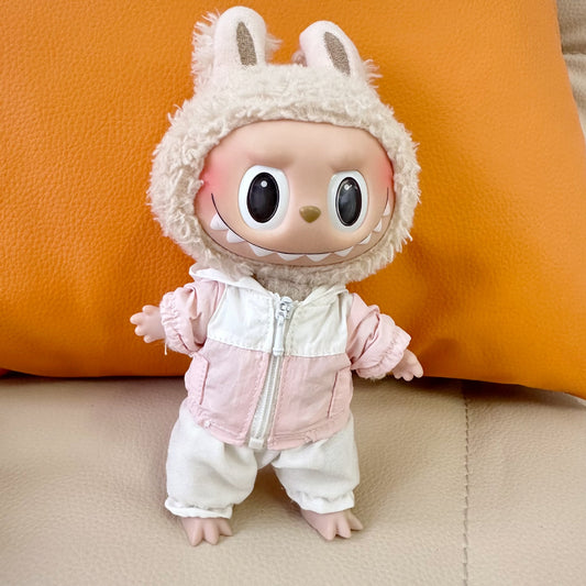 Only clothes] 17CM blind box pull cloth doll dinosaur windbreaker suit key chain LABUBU doll change