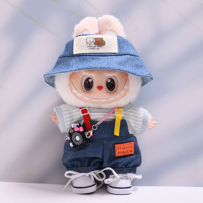 Only baby clothes] one, two and three generations of pendants labubu clothes Denim pants striped T labubu baby clothes