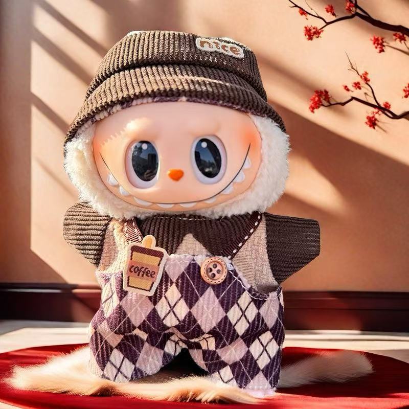 Wholesale labubu labubo doll clothes 17cm blind box pendant one or two generation vinyl doll replacement clothes suit