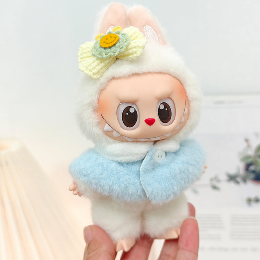 Labubu Doll Clothes Set - Shawl, Scarf & Hat for 15-17cm Vinyl Dolls