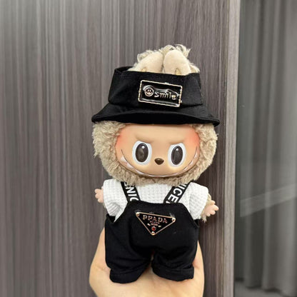 Wholesale labubu doll 17cm pendant one or two generation vinyl plush doll with suit for clothes