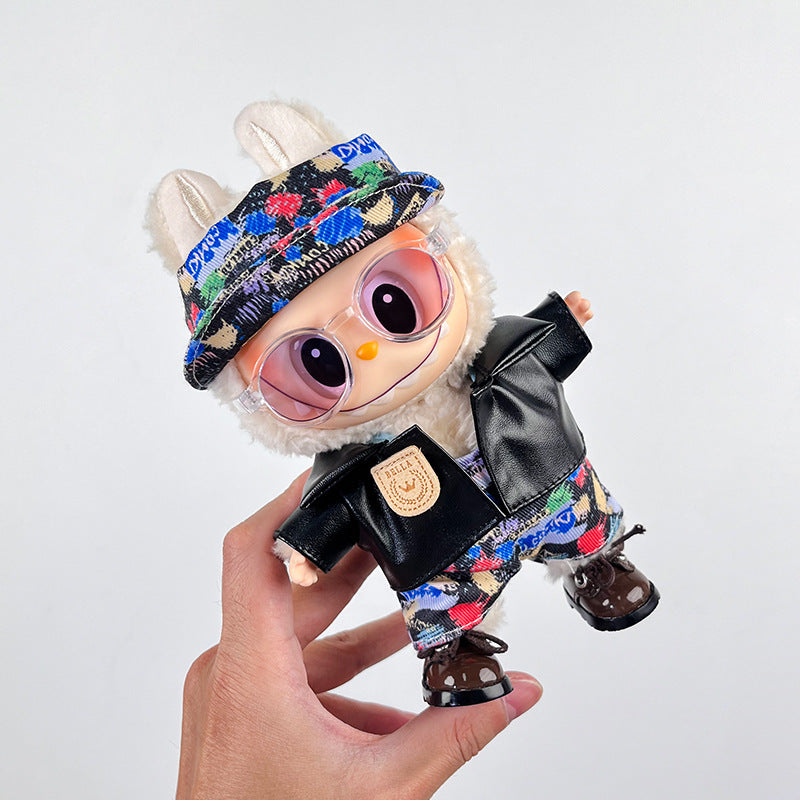 Wholesale 17cm one, two and three generations of labubu doll cloth cloth clothes pendant blind box sit party doll suit