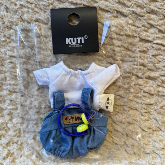 Labubu Doll Overalls Set - Trendy Plaid Outfit for Vinyl Dolls
