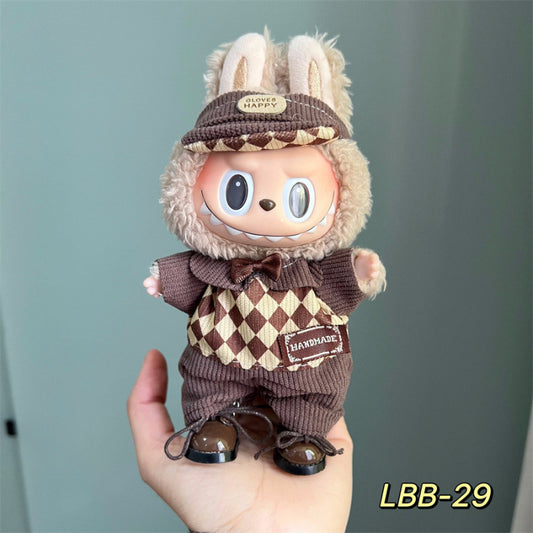 17cm Labubu Doll Outfit Set - Changeable Clothes for Plush Toy