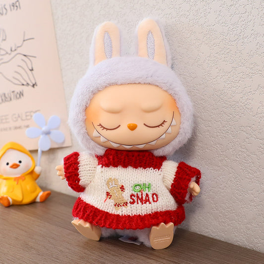 Clothes Only/One or Two Generation Keychain Labubu Clothes Rab Cloth Doll Christmas Cloak Sweater suit Hat