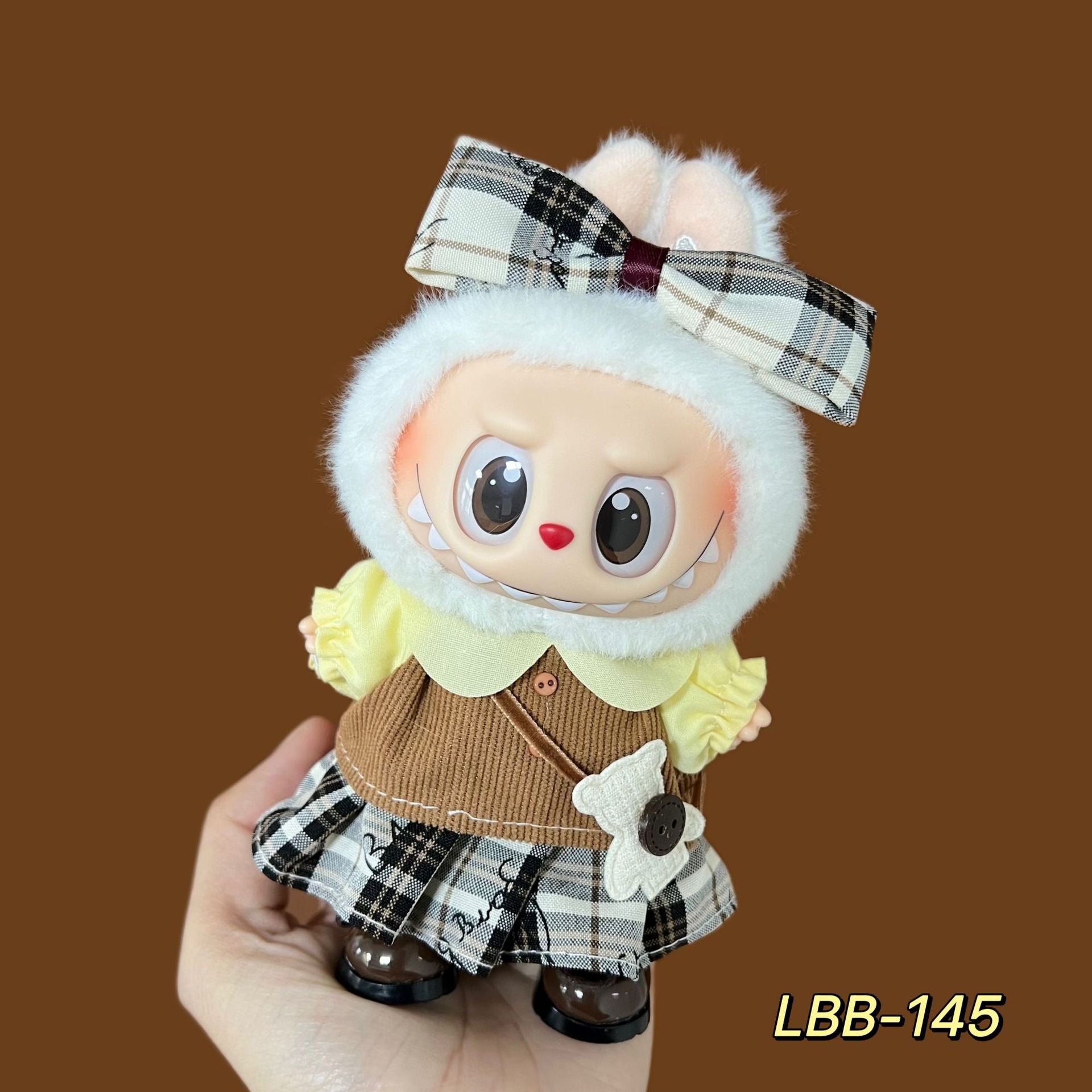 [Only Clothes] 17cm Blind Box Labubu Handmade Frog Piggy Stuffed Christmas Suit Labubu Hanging