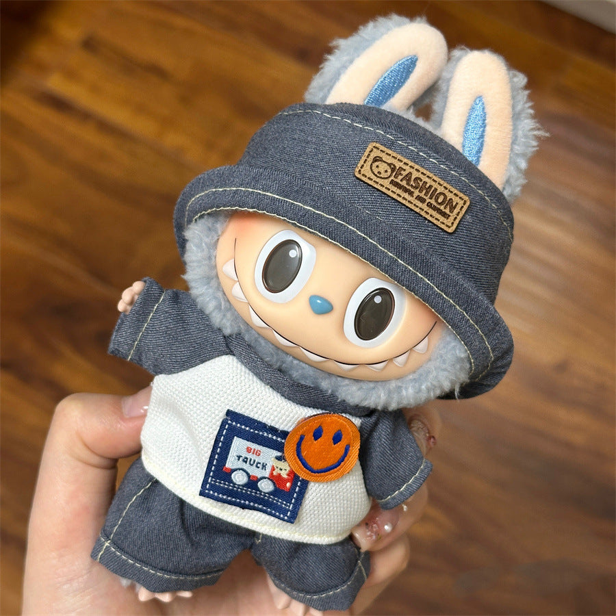 Labubu Wearable Doll Clothes 17cm Plush Cute Dress-Up Casual Outfit Skirt Fabric Clothes High Quality