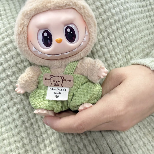 Clothes Only] One or Two Generation Blind Box Labu Doll Clothes LABUBU Pendant Strap Pants Waffled Bear Pants