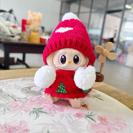 Only clothes] the first and second generation blind box pull cloth doll clothes pendant LABUBU for Christmas sweater hat