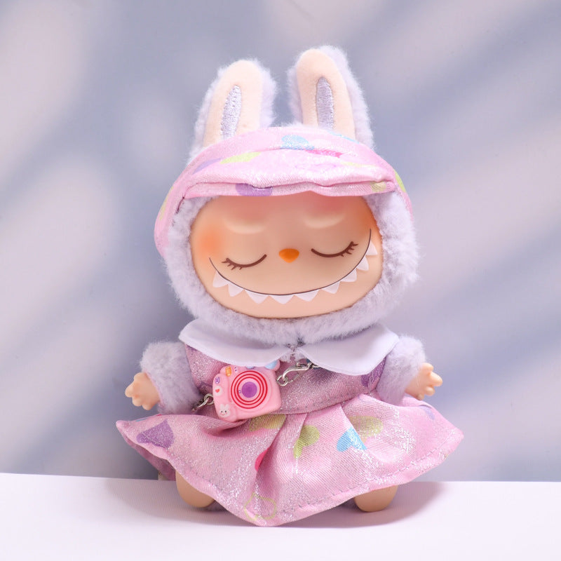 Only clothes] 17cm pendant pull cloth cloth for clothes spring and summer dress suit labubu baby dress cute