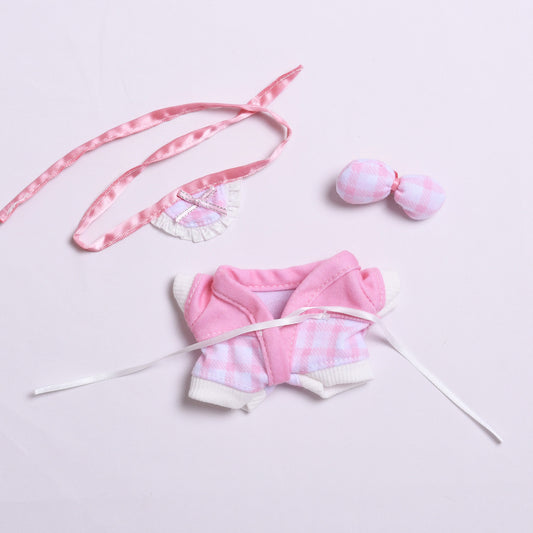 Labubu Doll Pajama Set for 2nd Gen Sitting Stretch Cloth Pendant - Blue & Pink