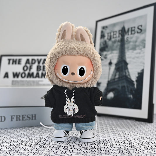 Doll Clothes Only] Rab Cloth Doll Vinyl Blind Box Pendant Doll Clothes Strap Macaron 17cmLABUBU