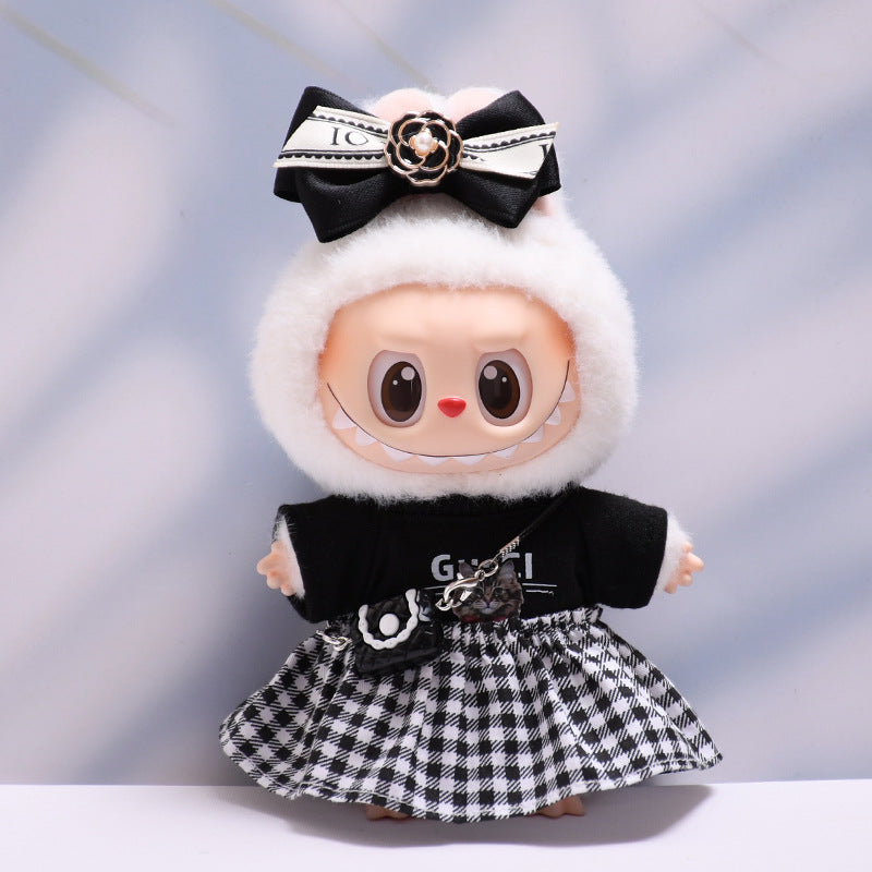 Only clothes] the first and second generation Labubu pendant clothes small fragrant style suspenders skirt cloth cloth doll clothes