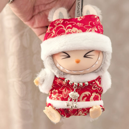 Only clothes] pendant labubu new year clothes one or two generation blind box LABUBU suit new year clothes for Tang suit