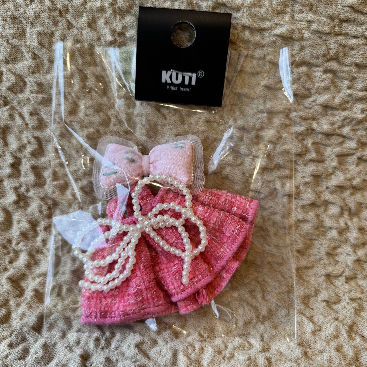 Labubu Doll Skirt Outfit with Bow & Pearl Chain - Multiple Colors