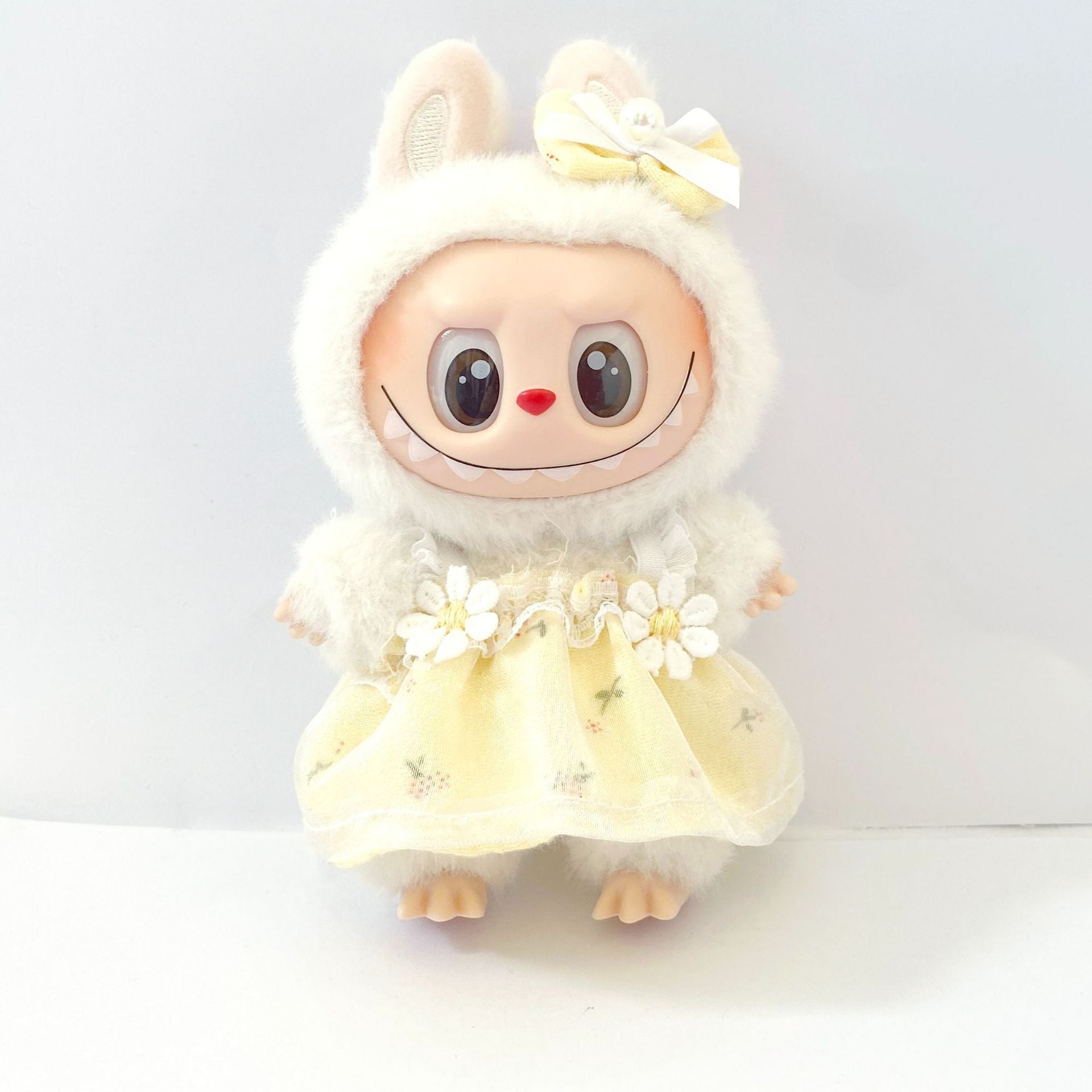 Labubu Doll Princess Dress with Pearl Necklace - 17cm Doll Clothes