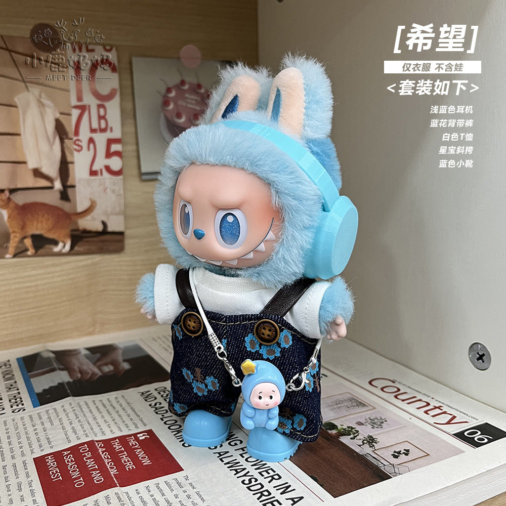 [Only for Baby Clothes] Labubu 3.0 Clothes with High Energy in Front, Lucky Labubu 3.0 Clothes, Trendy and Cool Overalls