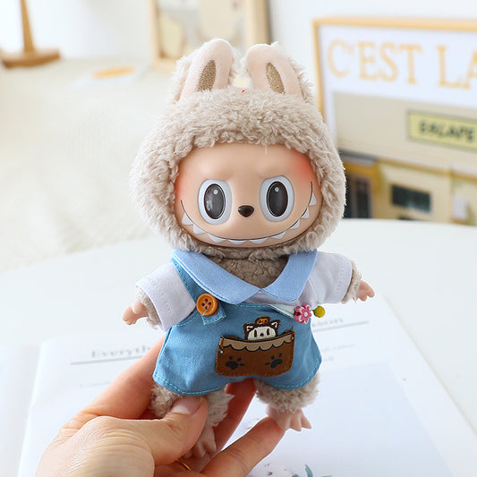 Labubu Doll Clothes Generation 2 Generation Pond Glue Blind Box Hanging Clothes Bracing Cloth for T-Shirt Suspenders Hat Eyes