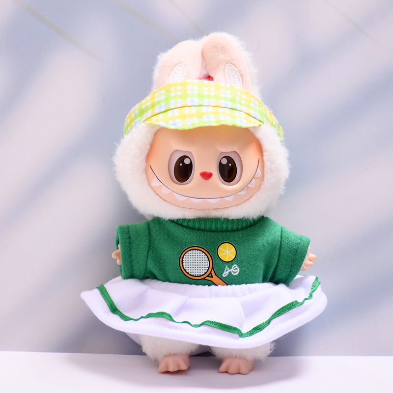 Only clothes] one, two and three generations of pendant cloth cloth clothes academic style T-shirt pants suit labubu doll clothes