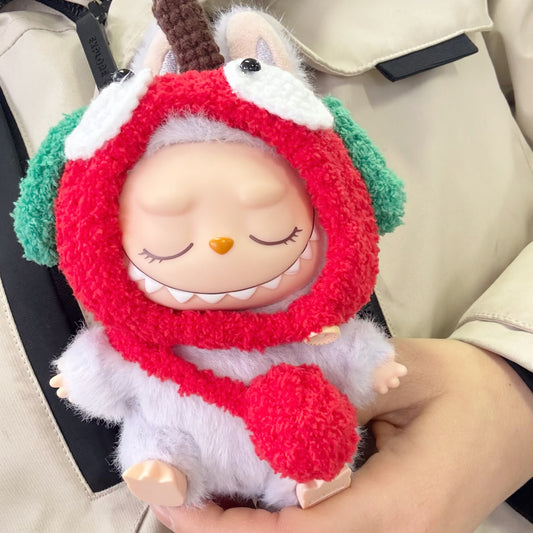 Only clothes] sit party pull cloth doll 15CM pendant LABUBU for pure handmade small apple suit