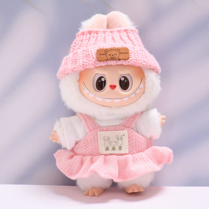 Only clothes] the first and second generation of cloth pendant rabbit T-shirt suspenders skirt Labubu change baby clothes