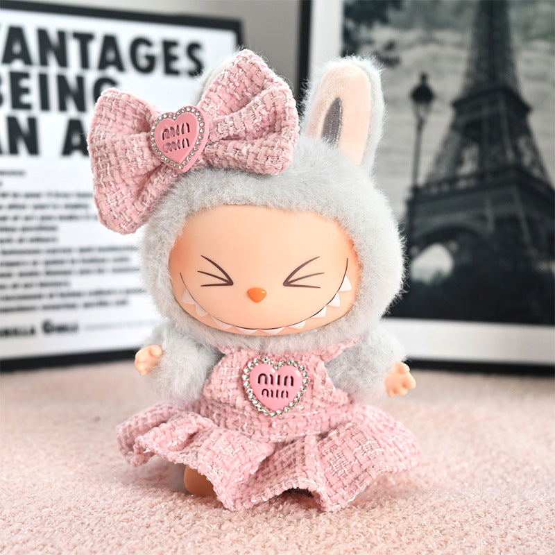 Clothes Only] 17cm First/Second Generation Labubu Doll Clothes Small Fragrant Macaron Labubu Vinyl Doll