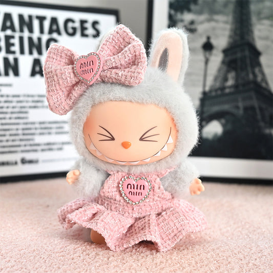 Clothes Only] 17cm First/Second Generation Labubu Doll Clothes Small Fragrant Macaron Labubu Vinyl Doll
