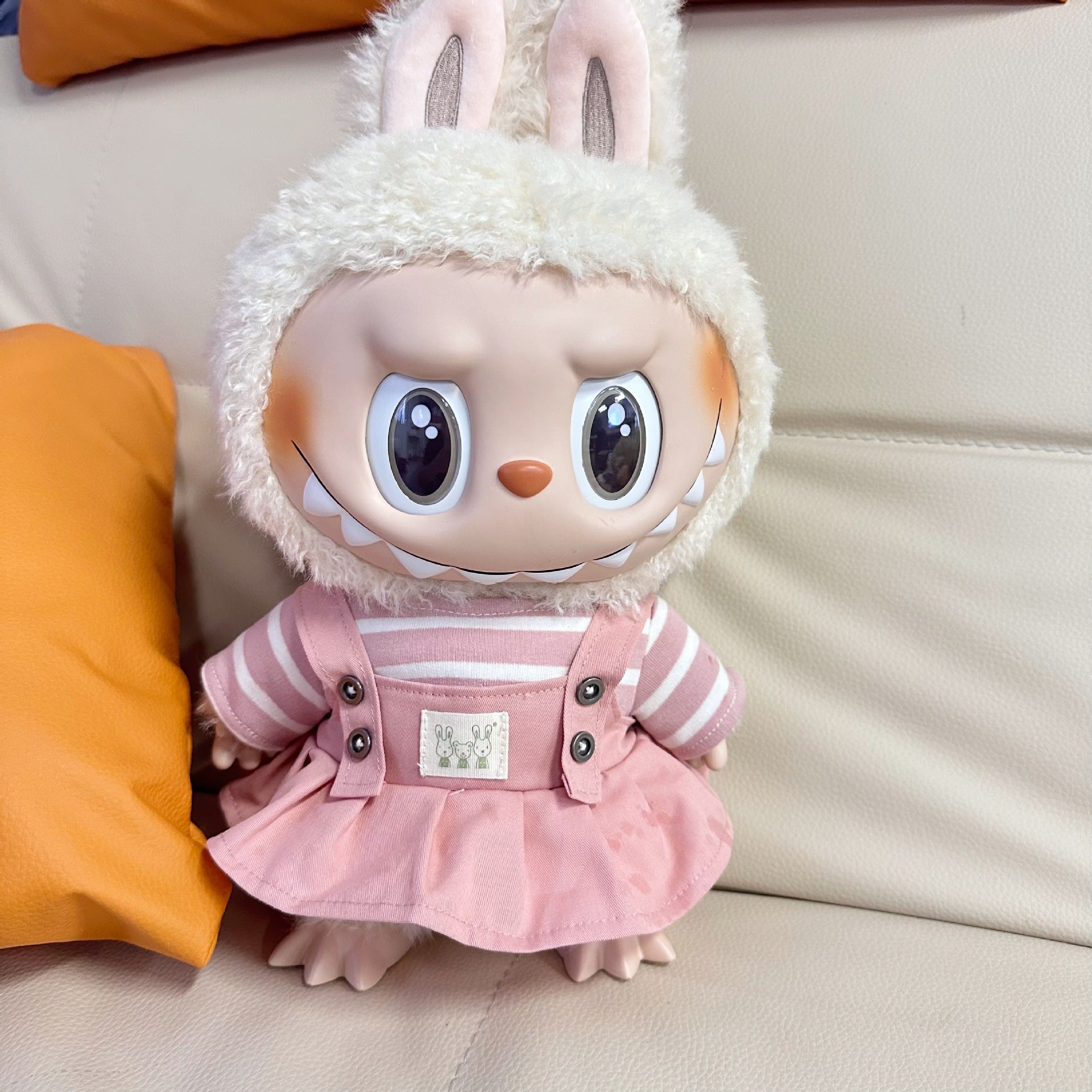 Only clothes] 38CM vinyl rag cloth clothes LABUBU doll for striped clothes twist buckle strap skirt suit