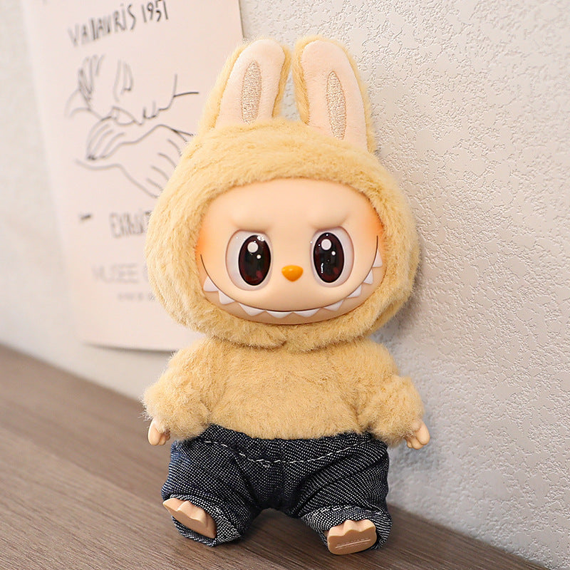 Generation One and Two Rags Clothes Labubu Blind Box Keychain Vinyl Doll Sweater suit Hat Shoes Glasses