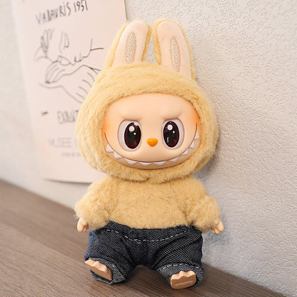Generation One and Two Rags Clothes Labubu Blind Box Keychain Vinyl Doll Sweater suit Hat Shoes Glasses