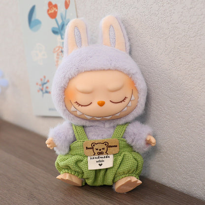 LABUBU Sitting Party Doll Rab Bub Macaron 2nd Generation Sitting Vinyl Doll Dress Dress for Dress