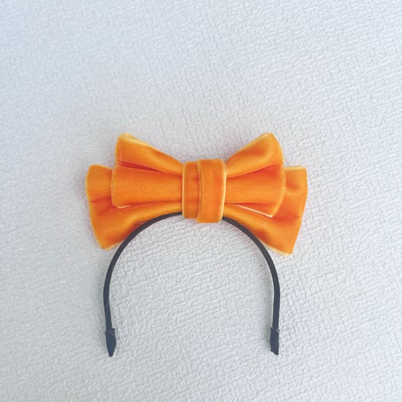 Labubu Sp Bow Headband Fugitive Princess Hair Accessories Elegant Bow Headband Sweet Velvet