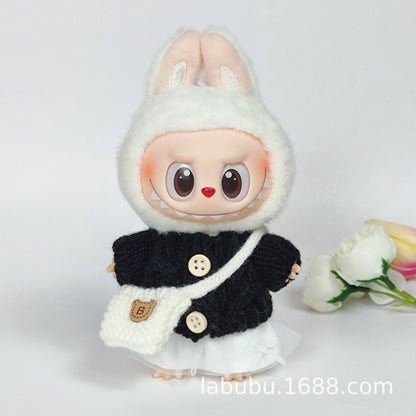 Labubu Doll Outfit - 17cm Sweater, Skirt & Bag Set for 1st-3rd Gen