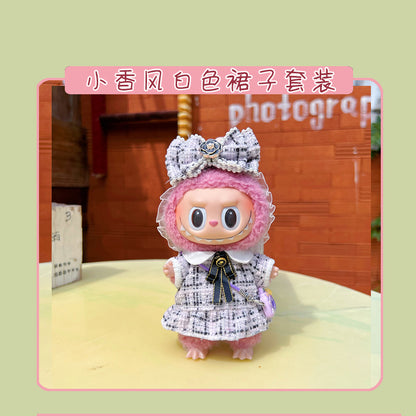 17cm Labubu Doll Clothes & Accessories - Macaron Style