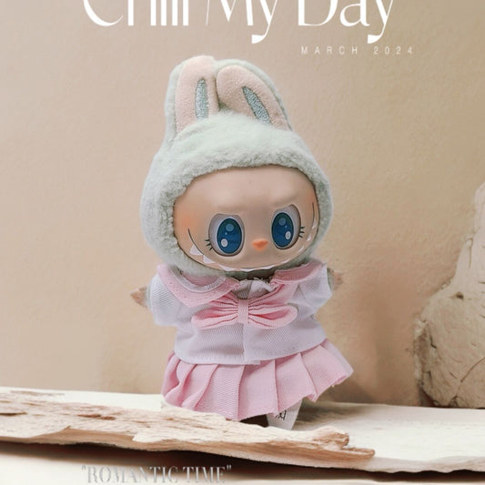 Labubu Doll JK Uniform Outfit - Black, Pink, Blue