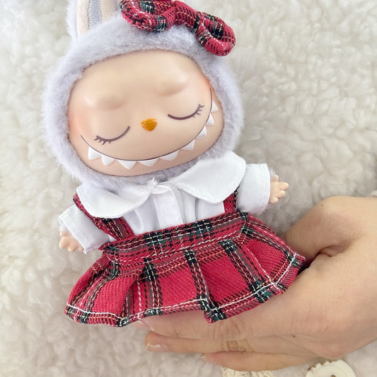Pendant Rab Cloth Clothes One or Two Generation Blind Box LABUBU Sitting Party suit New Style for Red Pair Student Dress