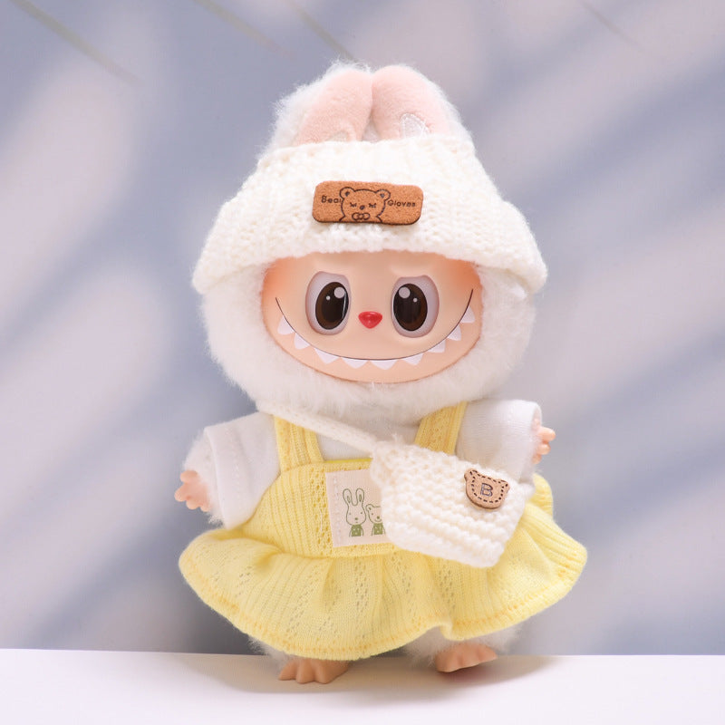 Only clothes] the first and second generation of cloth pendant rabbit T-shirt suspenders skirt Labubu change baby clothes
