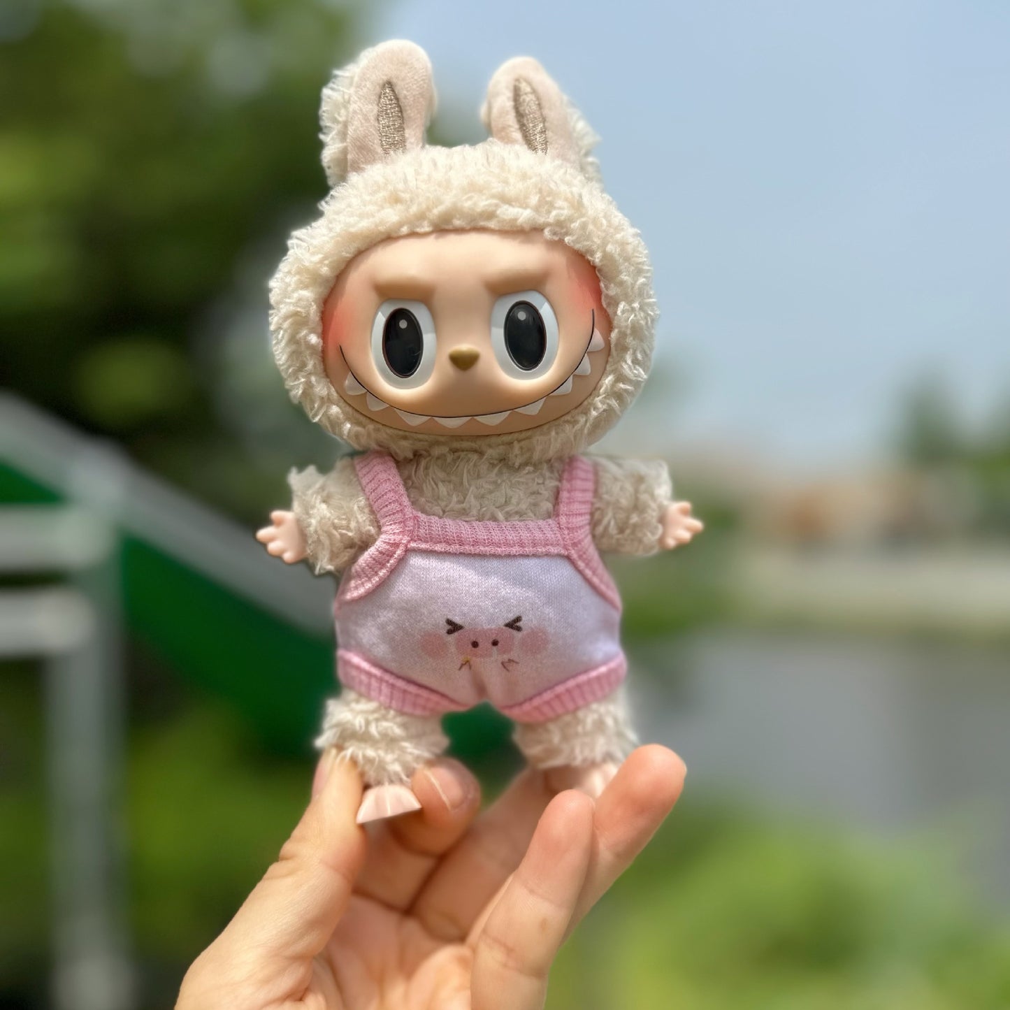 Clothes Only] Vinyl Rab Clothes 17CM Blind Box LABUBU Accessories for Piggy Shirt Bib Hat