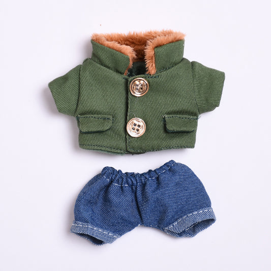 Labubu Doll Military Coat Outfit - Baby Clothes for Pendant Doll