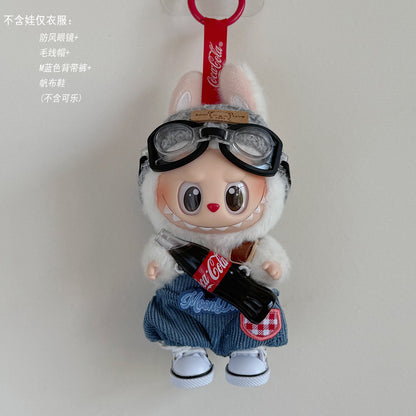 Labubu Doll Outfit - Blue Skirt & Hat for 17cm Labubu Doll