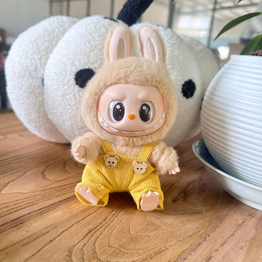 Only clothes] second generation blind box labubu doll clothes pull cloth sit party doll for small suspenders