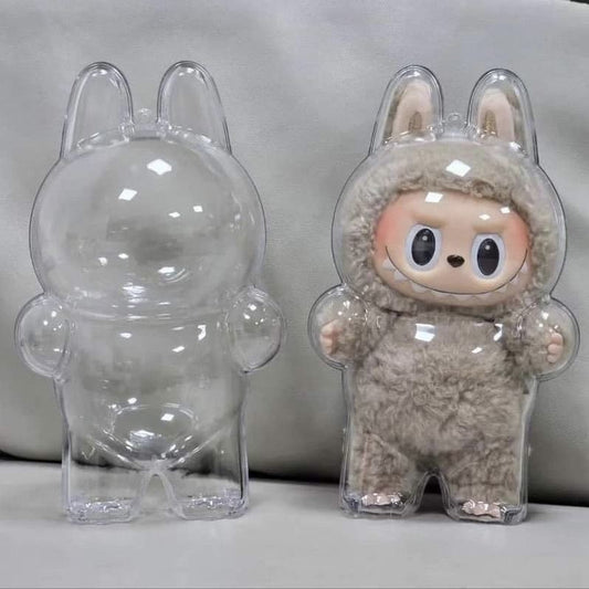 LABUBU Second Generation Sitting Party Transparent Protective Case Doll Dust-proof Case Protective Case Doll Clothes Wearing Bubble Mart