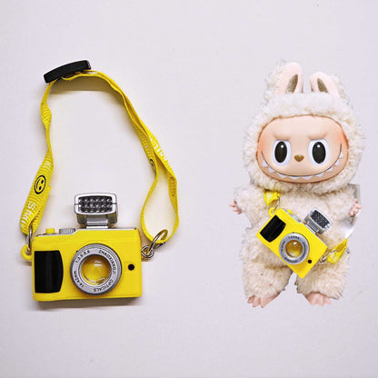 Labubu Doll Mini Camera Pendant - Black, Pink, Blue, Yellow
