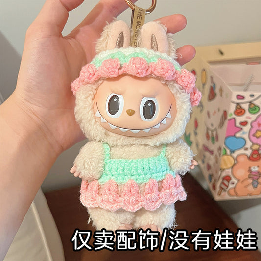 Labubu Baby Clothes, Hats, Hoods, Doll Skirts, Hand-Knitted Clothes, Labubu Dolls, Cute Decorative Accessories