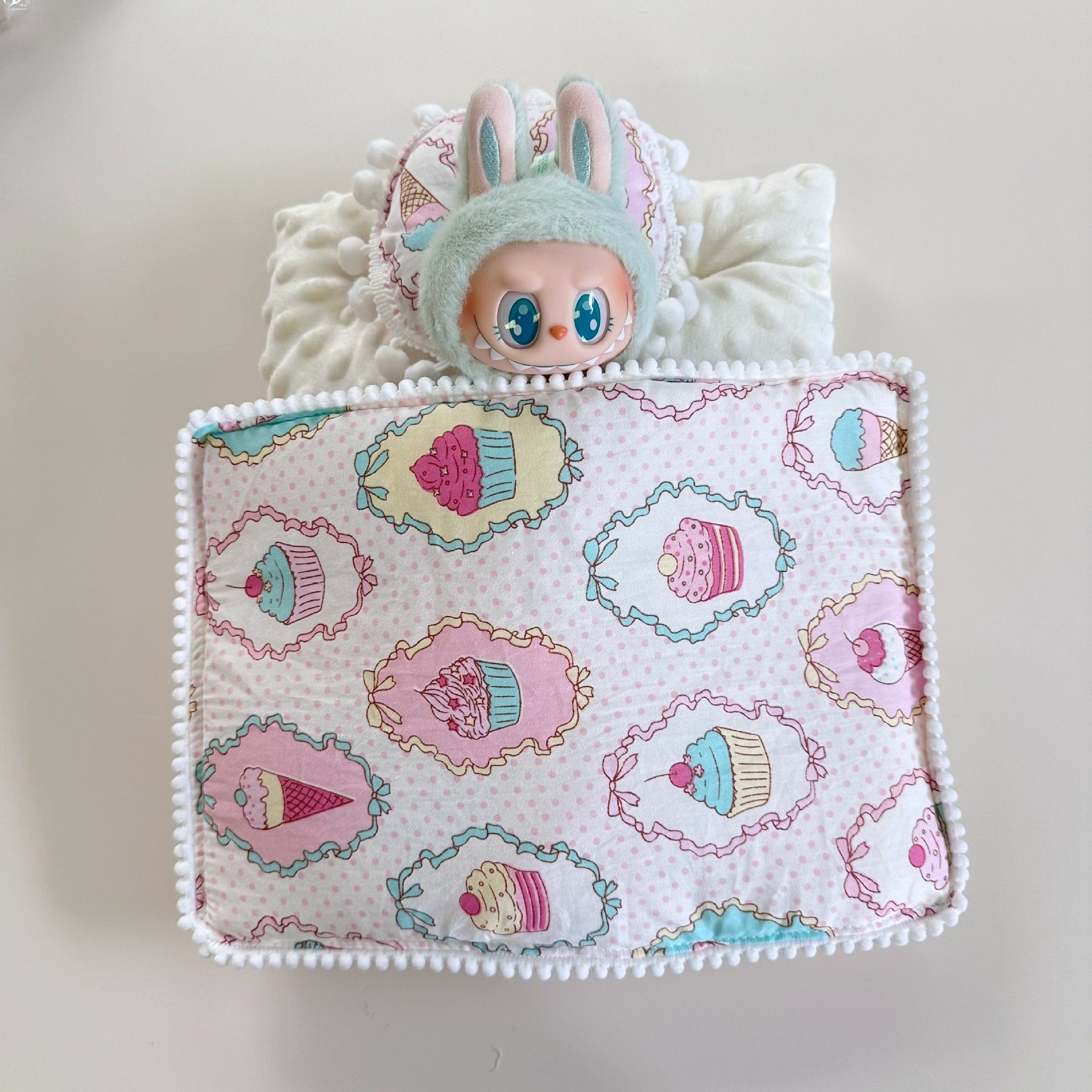 Bedding Only] One or Two Generation Blind Box Rab Sit Party Doll Doll Accessories LABUBU Bedding Pillow